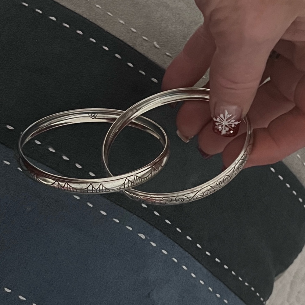 Brighton Two Silver Connected Bangles